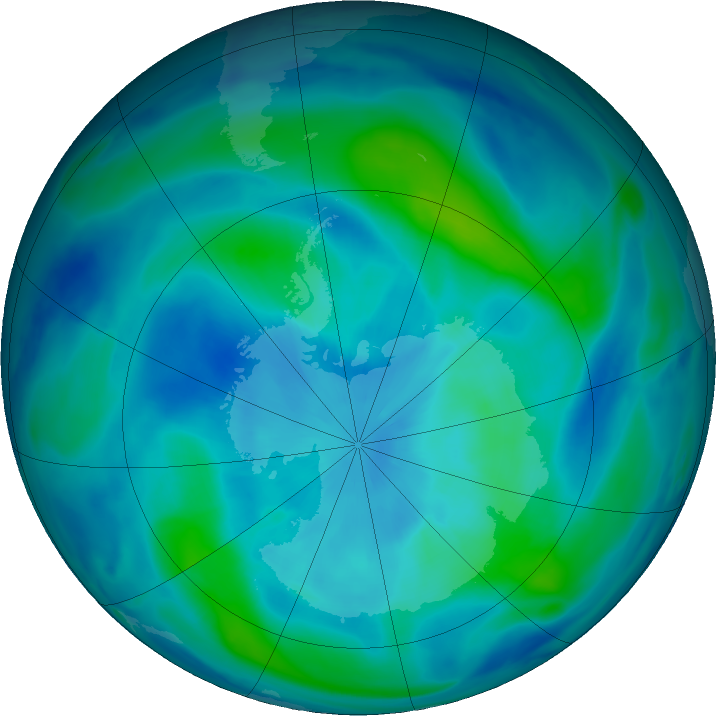 Antarctic ozone map for 18 March 2023